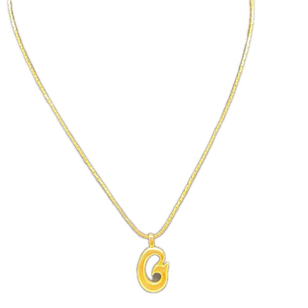 Givenchy G Logo Necklace GP Gold Plated Women's